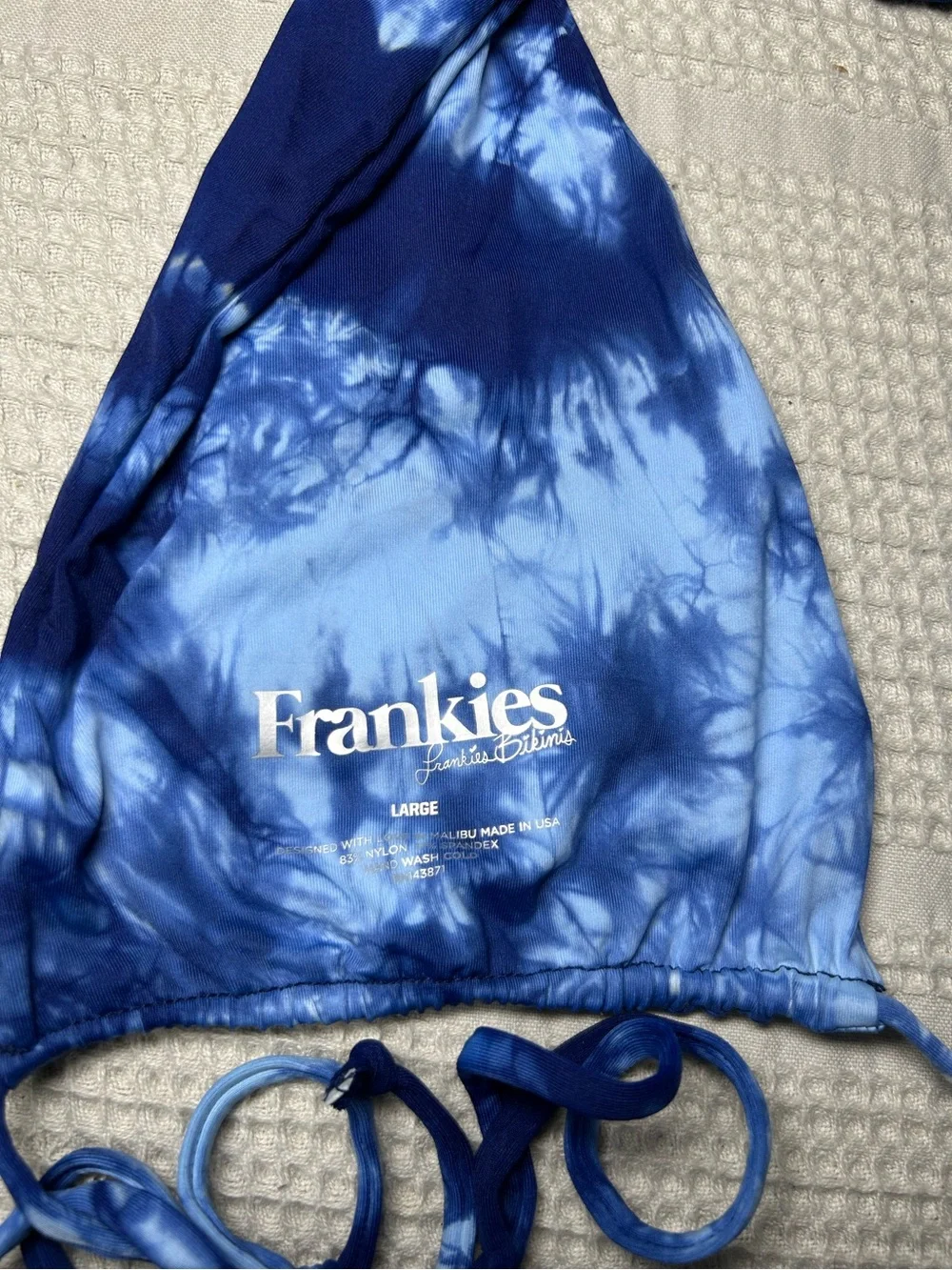 Frankies Bikini Tie-Dye Blue Halter Bikini Top
